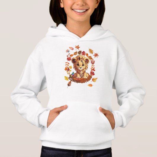 Schattig Leeuw “Geweldige Herfst” Design – Herfst (Voorkant)
