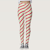 SCHATTIG! Leggings Rood Groen Wit Strepen Candy Ca (Voorkant)