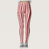 SCHATTIG! Leggings - Rood & Witte Strepen Candy Ca (Voorkant)