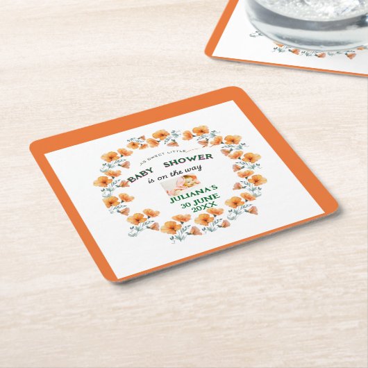 schattig lente baby shower kartonnen onderzetters (Schuin)