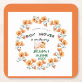 schattig lente baby shower kartonnen onderzetters (Voorkant)