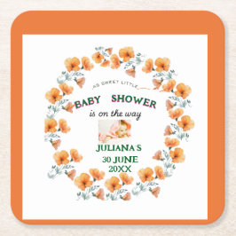 schattig lente baby shower kartonnen onderzetters