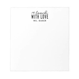 Schattig Leren Met Liefde Trendy Typografie Hart  Notitieblok
