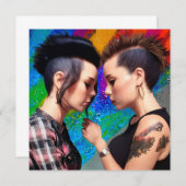 Schattig Lesbisch Paar Regenboog Kunst (Voorkant / Achterkant)