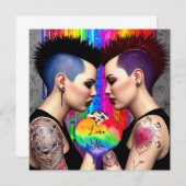 Schattig Lesbisch Paar Regenboog Kunst Liefde U (Voorkant / Achterkant)