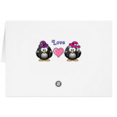 Schattig lesbische pinguïns Twee Brides Heart Pet (Achterkant Horizontaal)