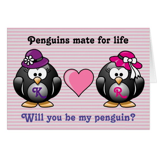 Schattig lesbische pinguïns Twee Brides Heart Pet (Voorkant Horizontaal)