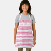 Schattig Leuk Aquarel Roze Gestreepte Gepersonalis Schort (Insitu)