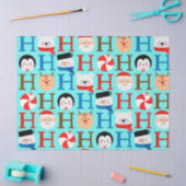 Schattig leuk "Ho-Ho-Ho" Kerstscript decoupage Tissuepapier (Craft)