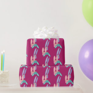 Schattig Leuk Kleurrijk Roze Paars Turquoise Konij Cadeaupapier