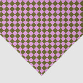 Schattig Leuk Modern Dambord Olijf Lila Geometrisc Tissuepapier (Detail)