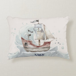 Schattig leuk oceaan piratenschip kind accent kussen
