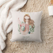 Schattig leuk Roze Meermin Kind  Kussen (Deken)