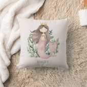 Schattig leuk Roze Meermin Kind Kussen (Deken)