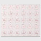 Schattig Leuk Roze Rood Handgetekend Kerstmis Cadeaupapier (Vlak)