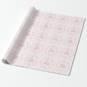 Schattig Leuk Roze Rood Handgetekend Kerstmis Cadeaupapier (Uitgerold)
