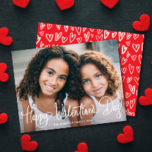 Schattig Leuk Schrift Gelukkige Valentijnsdag Eén 