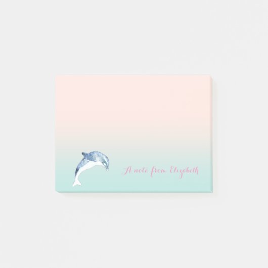 Schattig Leuk Stijlvol ,Dolfijn,Gepersonaliseerd Post-it® Notes (Voorkant)