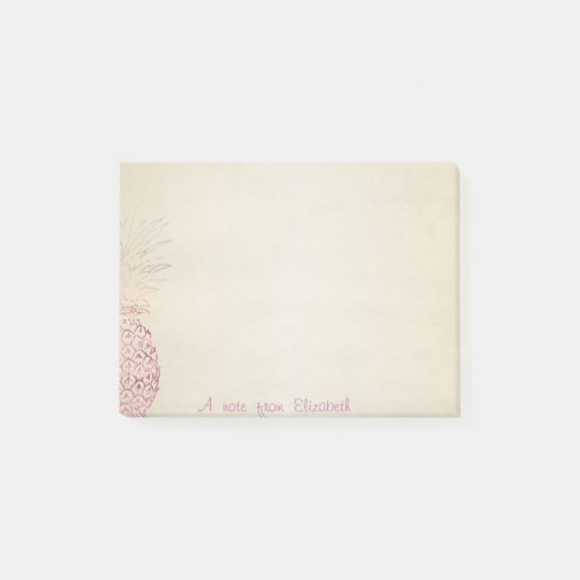 Schattig Leuk Stijlvol , Roze Ananas Post-it® Notes (Voorkant)