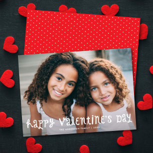 Schattig Leuk Type Gelukkige Valentijnsdag Eén Fot Feestdagenkaart