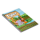 Schattig Leuke Dierentuin Dieren Kinderen Notitieboek (Rechterzijde)