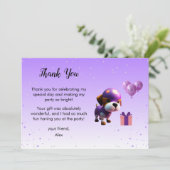 Schattig Leuke Hond Kinderen Verjaardagsfeest Bedankkaart (Staand voorkant)