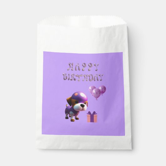 Schattig Leuke Hond Kinderen Verjaardagsfeest Bedankzakje (Voorkant)