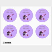 Schattig Leuke Hond Kinderen Verjaardagsfeest Ronde Sticker (Vel)