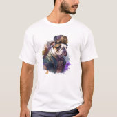 Schattig Leuke Steampunk Bulldog T-shirt (Voorkant)
