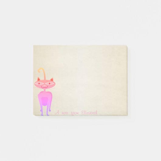 Schattig Leuke Stijlvolle , Roze Kat Post-it® Notes (Voorkant)