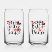 Schattig "Leven is beter met dans" voor dansers Blikvorm Glas (Achterkant)