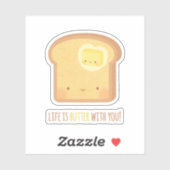 Schattig leven is beter met jou ontbijt grap sticker (Vel)