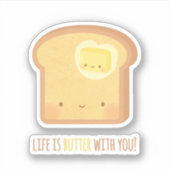 Schattig leven is beter met jou ontbijt grap sticker (Voorkant)