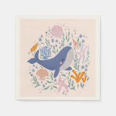 Schattig leven van walvissen en zeeen servet (Voorkant)