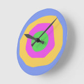 Schattig levendig modern design roze geel groen ronde klok (Hoek)