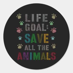 Schattig Levensdoel Red Dieren Vegan Dag Redding Ronde Sticker