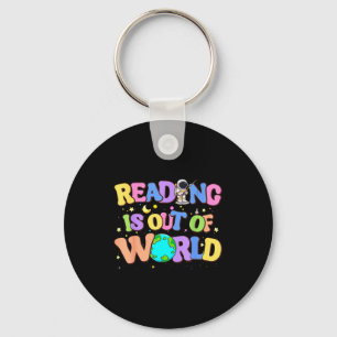 Schattig lezen is buitenaards ruimtes boeken sleutelhanger