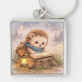 Schattig Lezend Bos Egeltje Sleutelhanger
