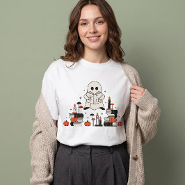 Schattig Lezende Geest Halloween T-shirt