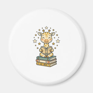 Schattig Lezende Giraffe Boekliefhebber Vintage T- Magneet