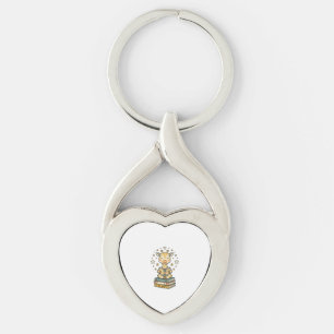 Schattig Lezende Giraffe Boekliefhebber Vintage T- Sleutelhanger