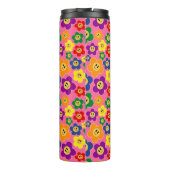 Schattig LGBT Regenboem Bloempatroon-Roze Thermosbeker (Achterkant)