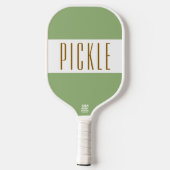 Schattig licht Retro groen wit PICKLE strepen teks Pickleball Paddle (Achterkant)