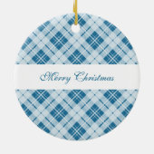 Schattig lichtblauw kersttaarkleurig monogram keramisch ornament (Achterkant)