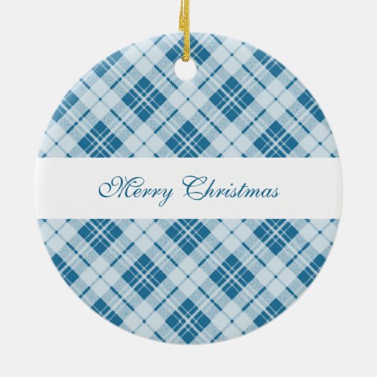 Schattig lichtblauw kersttaarkleurig monogram keramisch ornament (Achterkant)