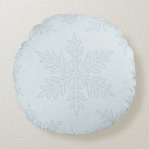Schattig Lichtblauw Winter Rond Kussen