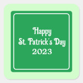 Schattig lichtgroen gelukkig St. Patrick's Dag Vierkante Sticker (Voorkant)