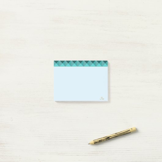 Schattig lichtgroene mint post-it® notes (Op bureau)