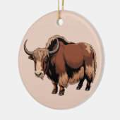 Schattig & lief bruin Yak Keramisch Ornament (Links)