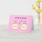 Schattig lief Chinees Bao Bun-koppel woordspeling  Kaart (Gele Bloem)